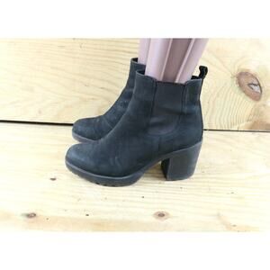 Vagabond Boots Womens 8 Black Suede 39 Grace 3" Platform Lug Ankle Block Heel